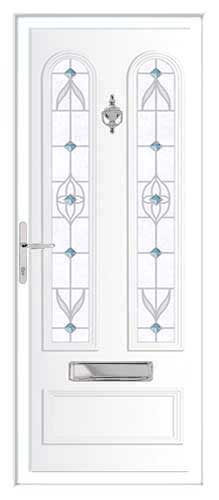 Cambridge Aqua Petal DB UPVC Front Door