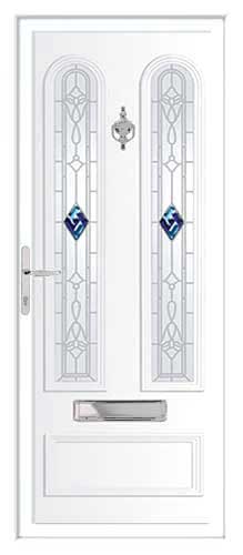 Cambridge Fused Blue DB UPVC Front Door