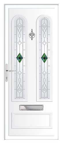 Cambridge Fused Green DB UPVC Front Door