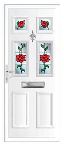 Edwardian 4 Climbing Rose UPVC Front Door