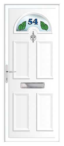 Georgian 1 Numbered Leaves DB UPVC Front Door