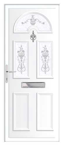 Georgian 3 Floral Urn Etched TD UPVC Front Door