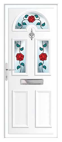 Georgian 3 Rambling Rose UPVC Front Door