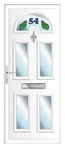 Georgian 5 Numbered Leaves DB UPVC Front Door