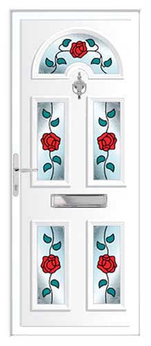 Georgian 5 Rambling Rose UPVC Front Door