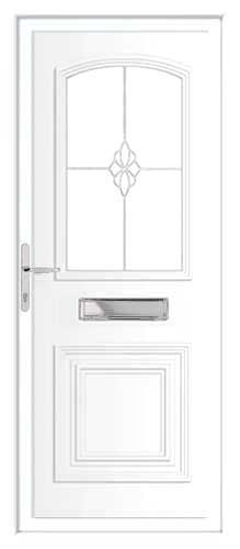 Victorian Silver Grill DB UPVC Front Door